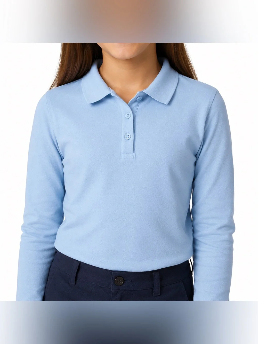 Lot of 3 The Children’s Place Girls Blue Uniform Polo Shirts L 10/12